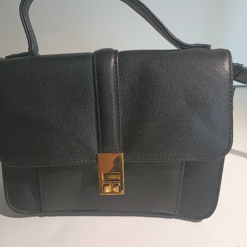 Coletta Genuine Leather Shoulder Bag 16" Shoulder Strap With Top Handle Black